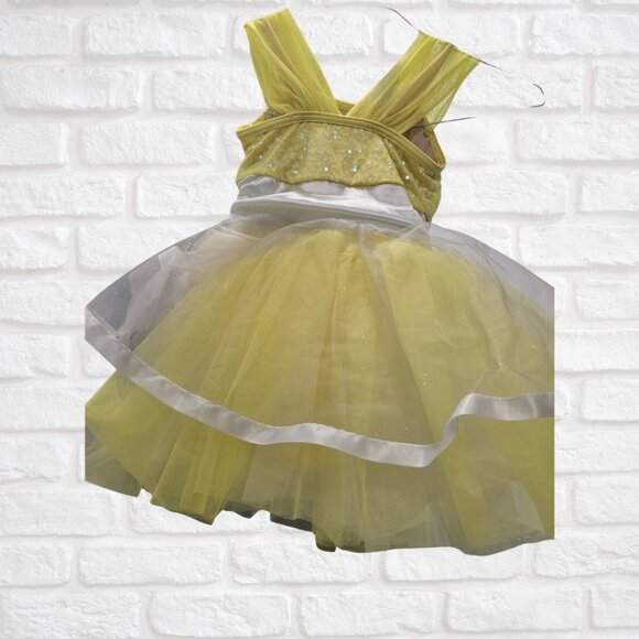 Yellow Ballet Recital Costume XS(4T)-Leotard with attached tutu & embellishments - Picture 3 of 7